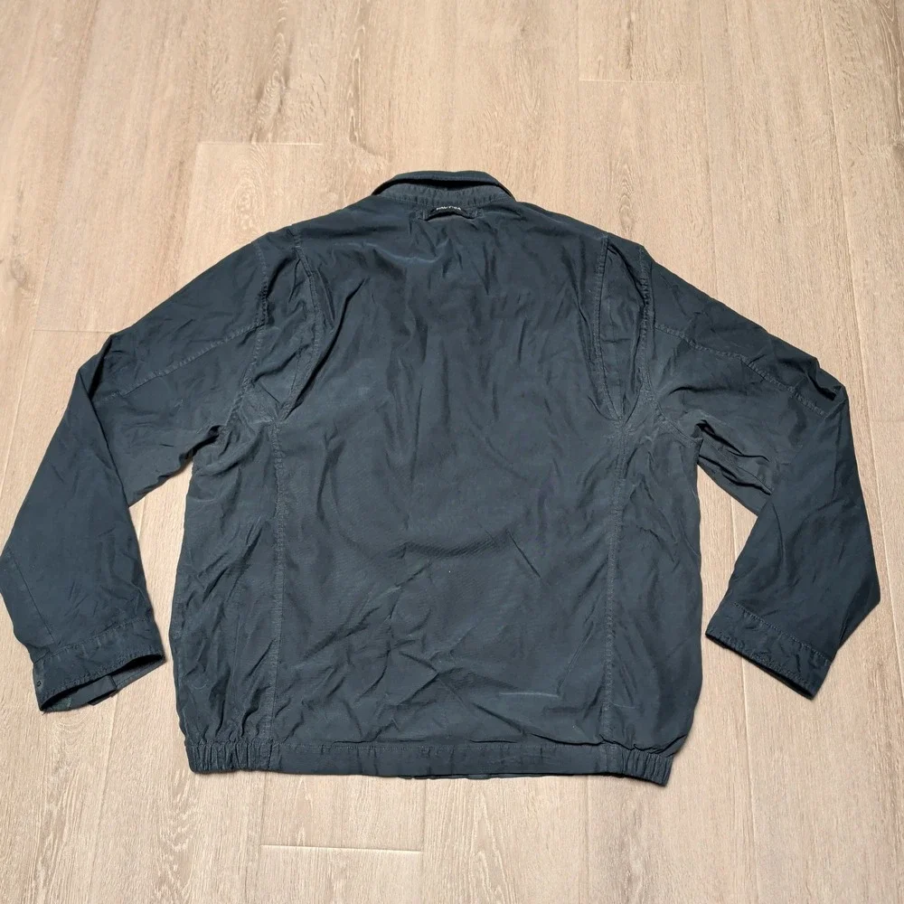 Vintage Nautica Navy Blue‎ Harrington Jacket Mens 2XL Plaid Lined Full Zip Light